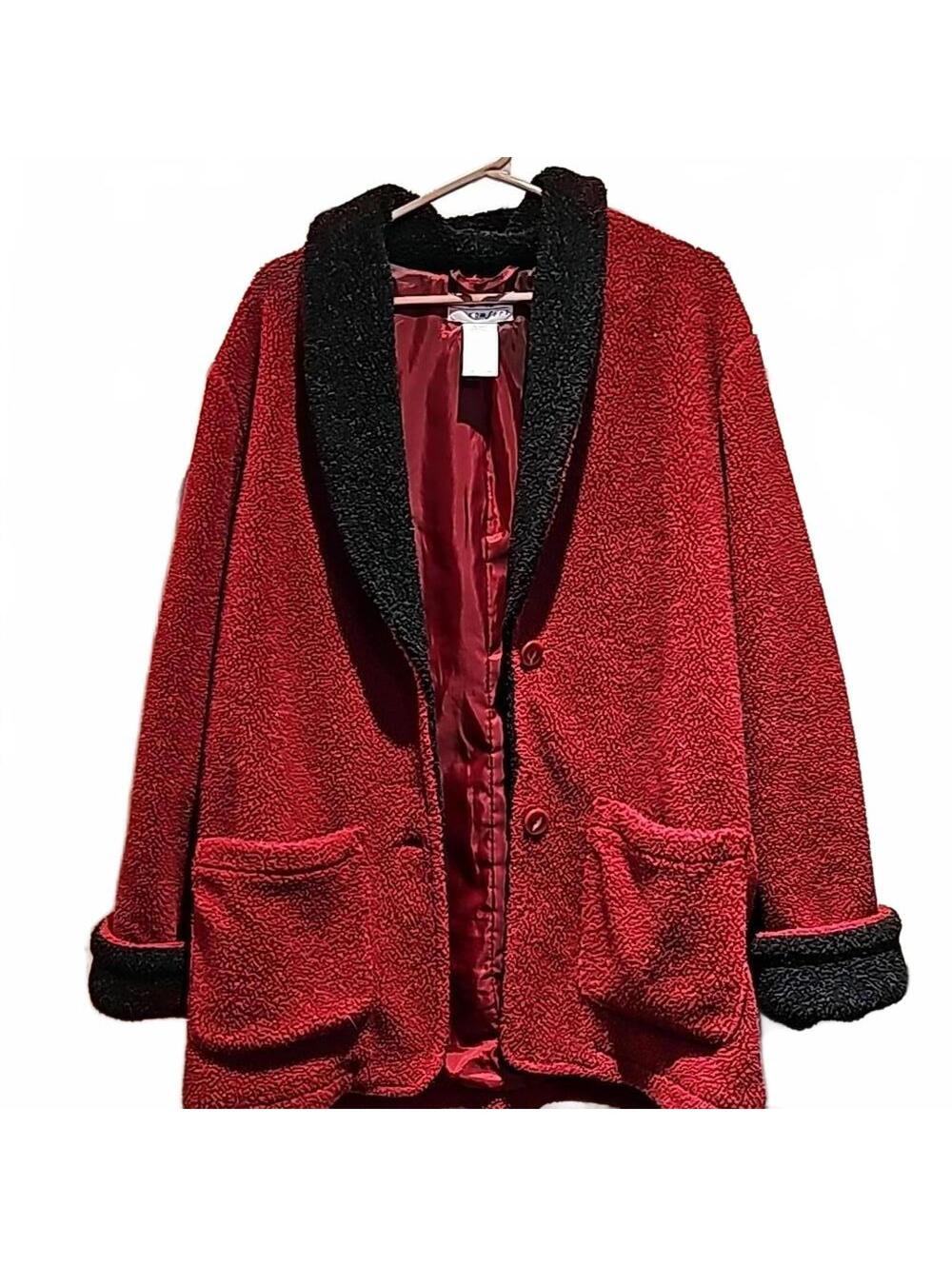 Real Comfort Teddy Bear Blanket Style Jacket size L Vintage